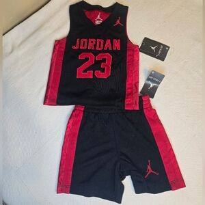 Jordan Kids' Black and Red Jersey Set